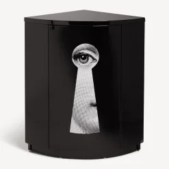 Cabinets<Fornasetti Corner Cabinet Serratura White/Black
