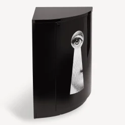 Cabinets<Fornasetti Corner Cabinet Serratura White/Black