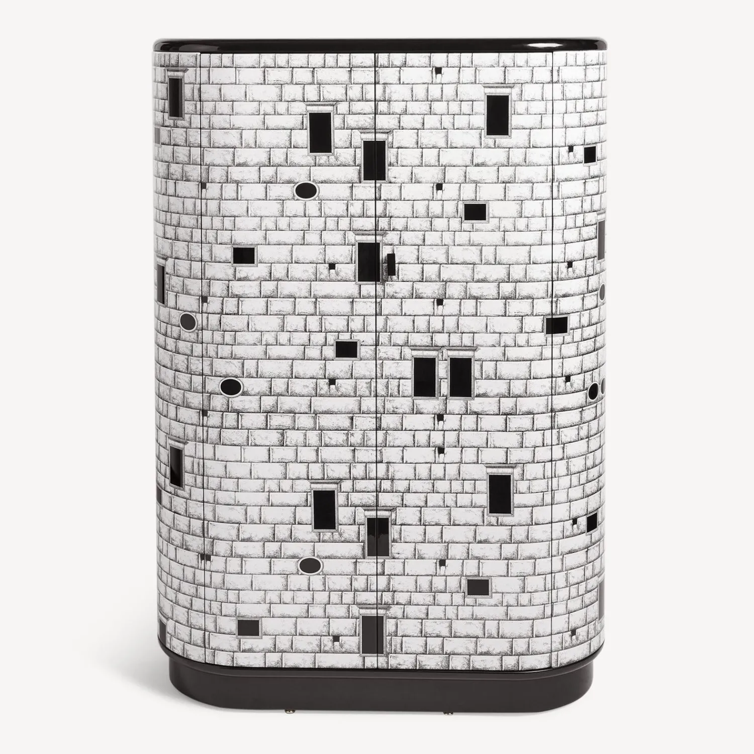 Curved Cabinets<Fornasetti Curved Cabinet Architettura White/Black