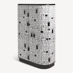 Curved Cabinets<Fornasetti Curved Cabinet Architettura White/Black