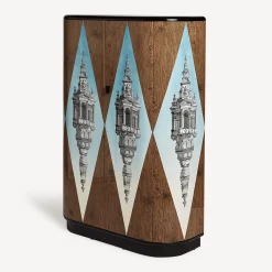 Curved Cabinets<Fornasetti Curved Cabinet Cuspide Celeste Multicolour