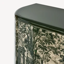 Curved Cabinets<Fornasetti Curved Cabinet Giardino Settecentesco Ivory/Green