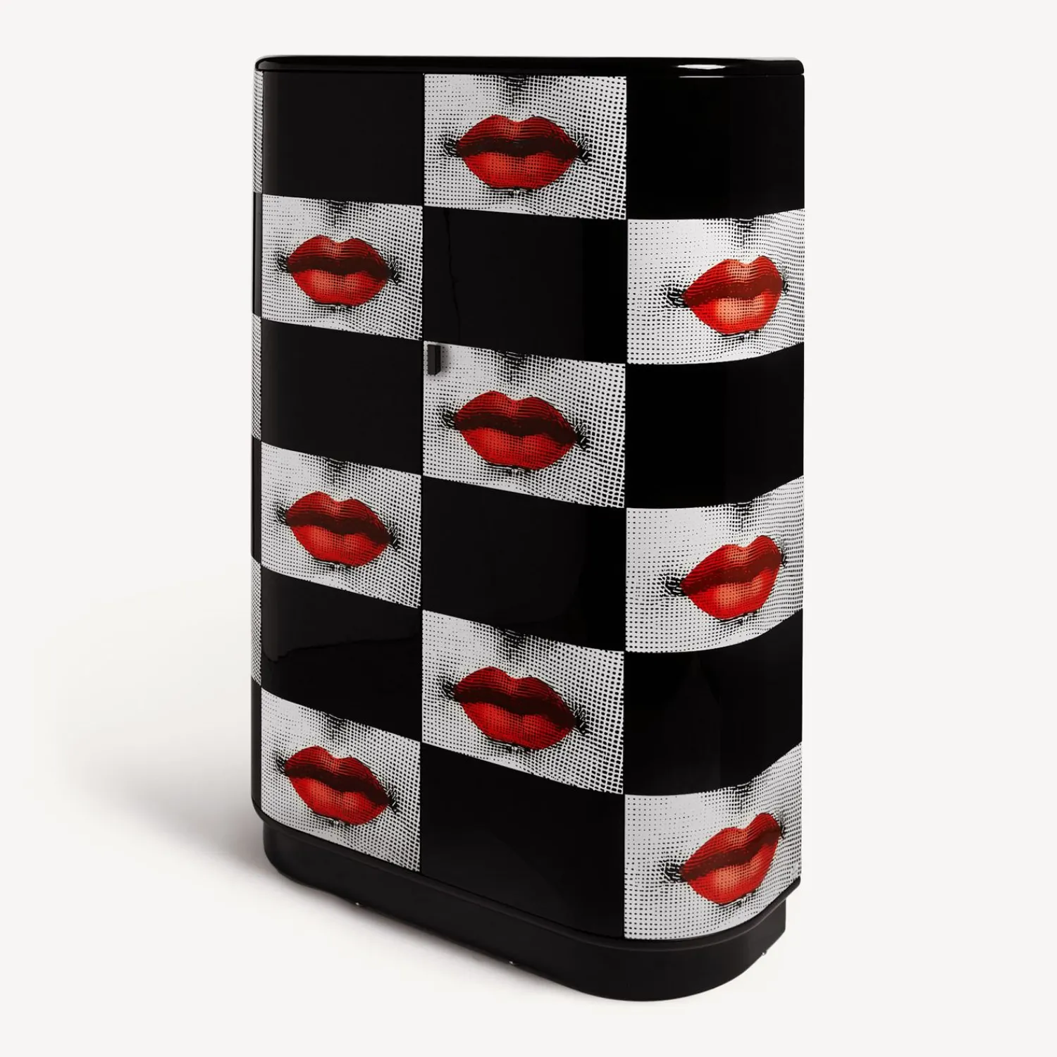 Curved Cabinets<Fornasetti Curved Cabinet Kiss White/Black/Red