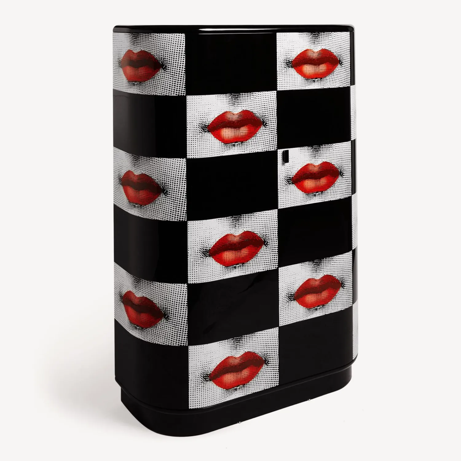 Curved Cabinets<Fornasetti Curved Cabinet Kiss White/Black/Red