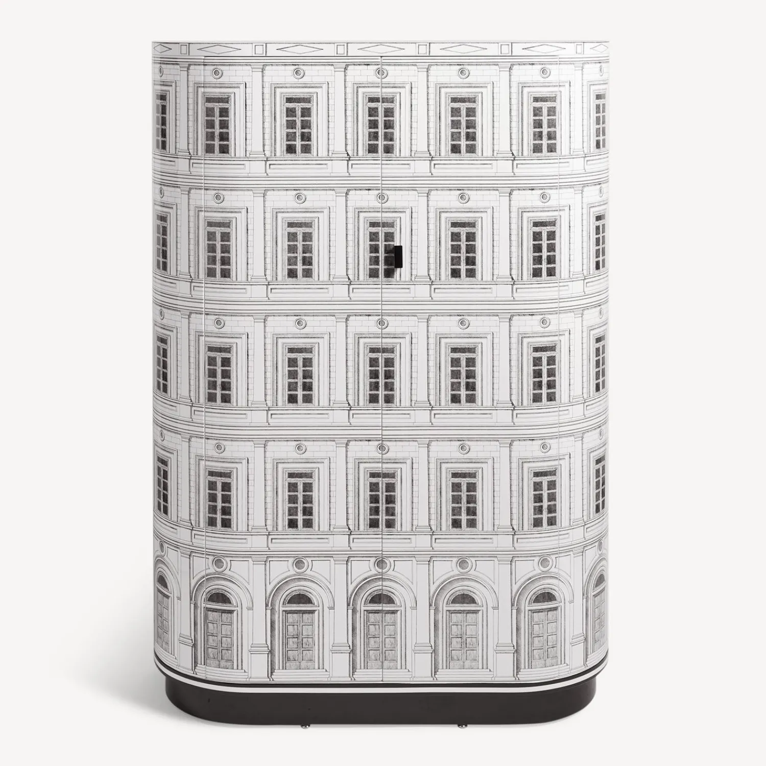 Curved Cabinets<Fornasetti Curved Cabinet Palazzo White/Black