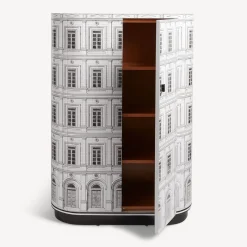 Curved Cabinets<Fornasetti Curved Cabinet Palazzo White/Black
