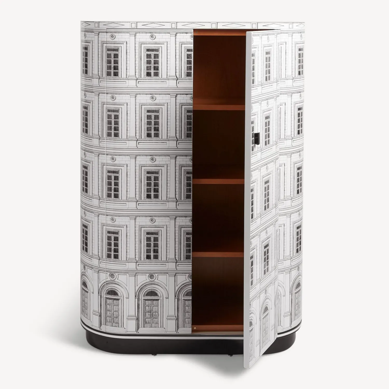Curved Cabinets<Fornasetti Curved Cabinet Palazzo White/Black