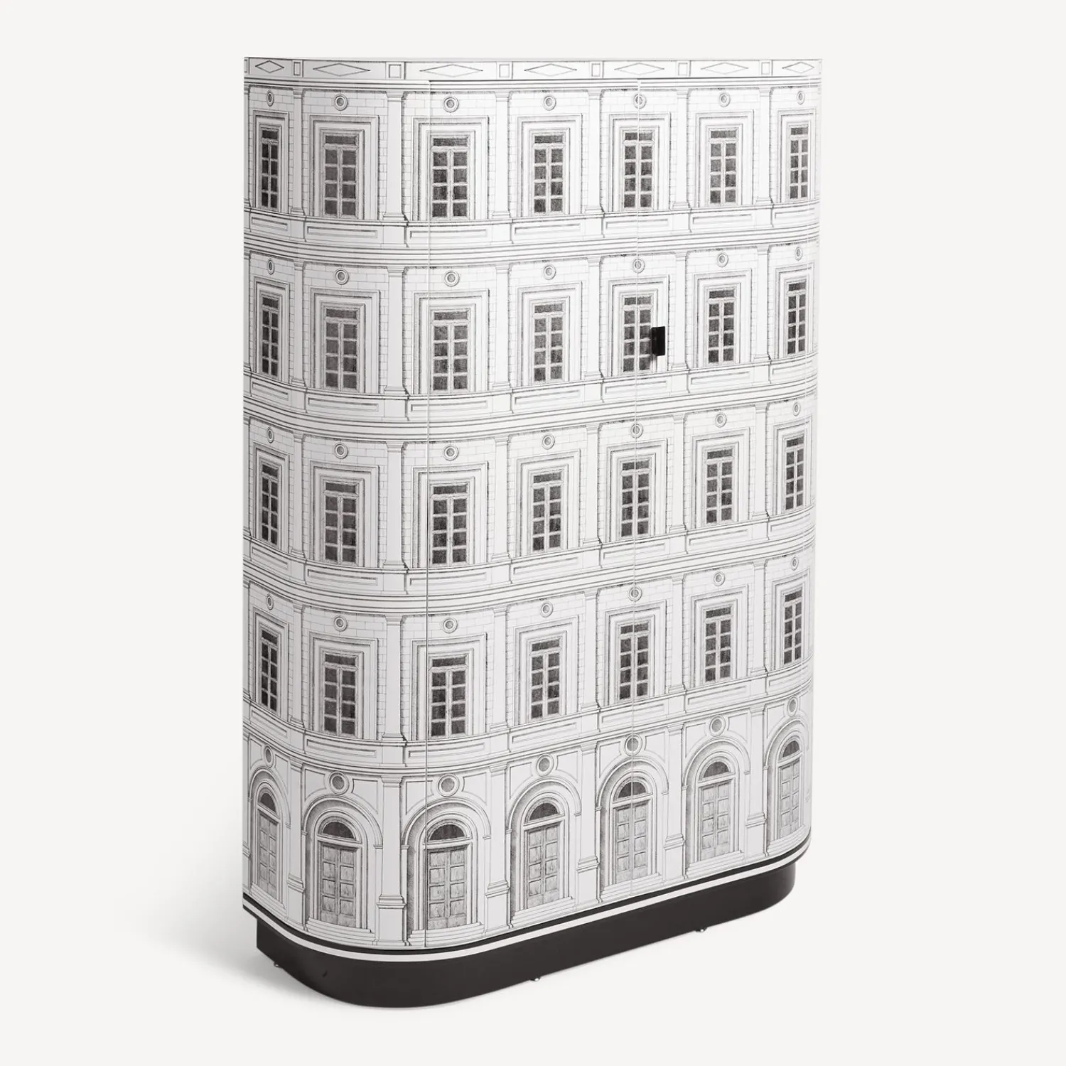 Curved Cabinets<Fornasetti Curved Cabinet Palazzo White/Black