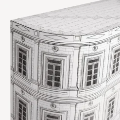 Curved Cabinets<Fornasetti Curved Cabinet Palazzo White/Black