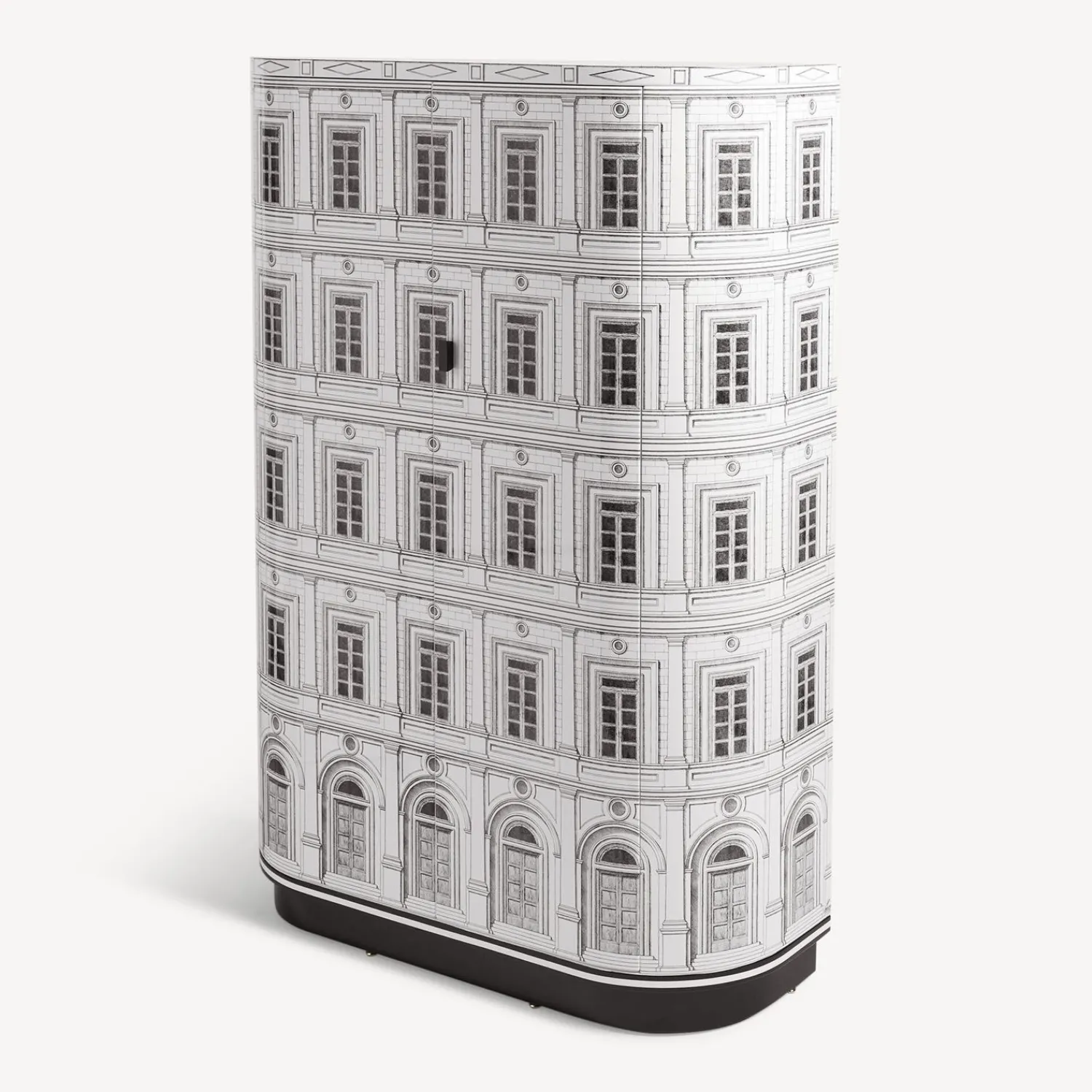 Curved Cabinets<Fornasetti Curved Cabinet Palazzo White/Black