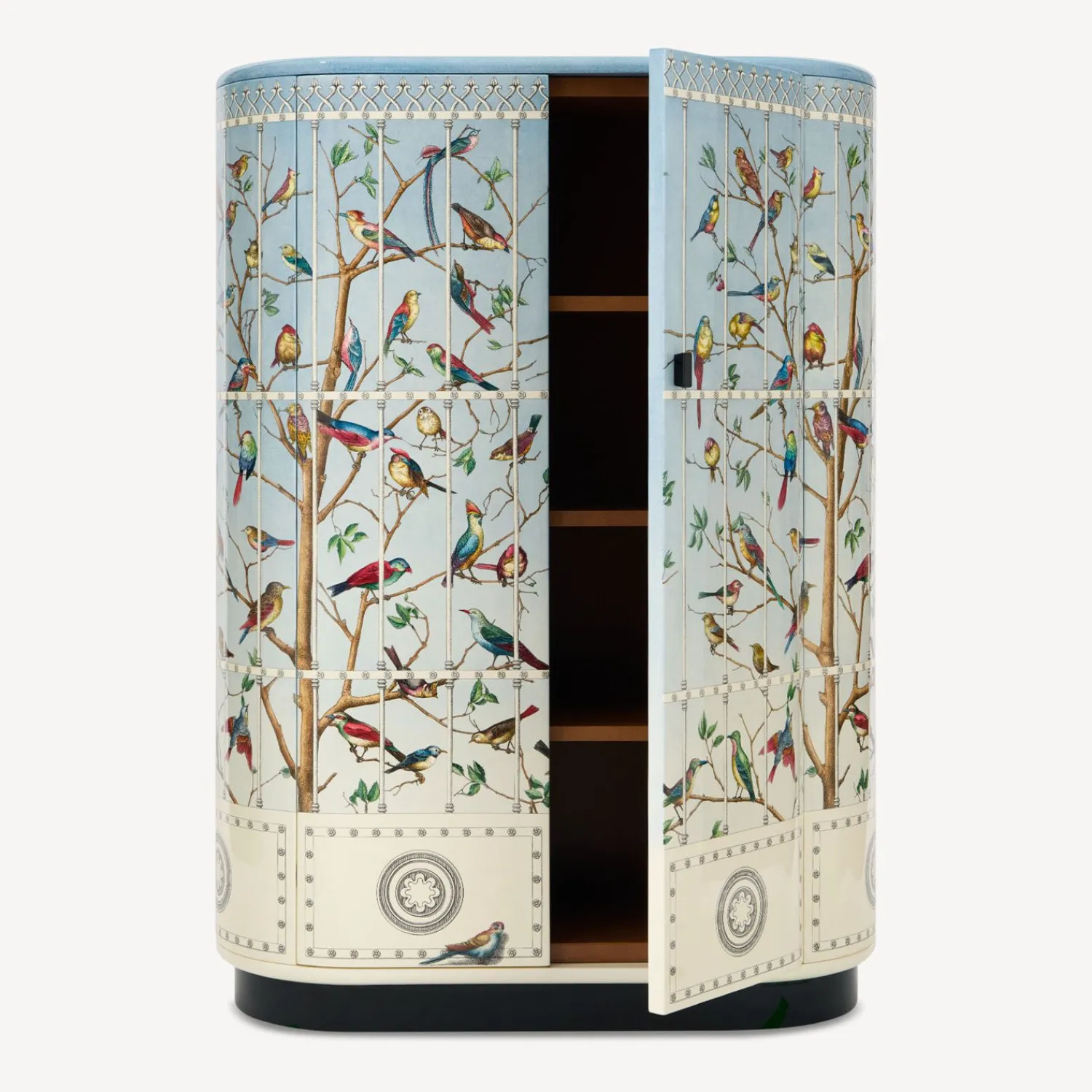 Curved Cabinets<Fornasetti Curved Cabinet Uccelli Multicolour