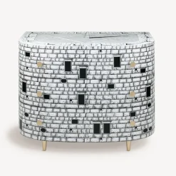 Chest Of Drawers<Fornasetti Curved Chest Of Drawers Architettura White/Black