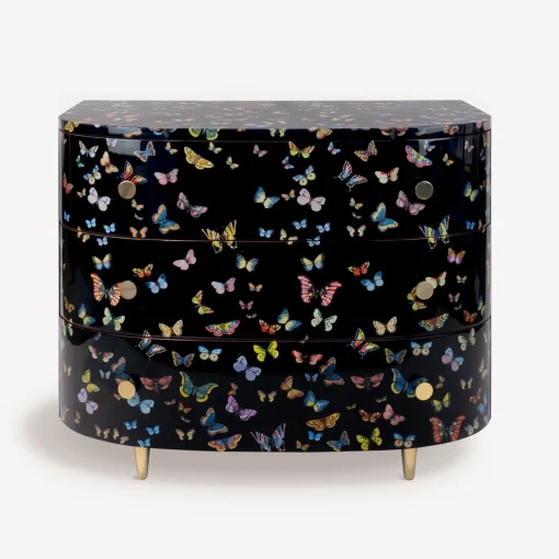 Chest Of Drawers<Fornasetti Curved Chest Of Drawers Farfalle Multicolour