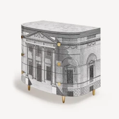 Chest Of Drawers<Fornasetti Curved Chest Of Drawers Palladiana White/Black