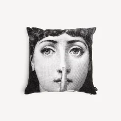Cushions<Fornasetti Cushion Silenzio White/Black