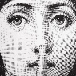 Cushions<Fornasetti Cushion Silenzio White/Black