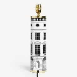 Lamps And Lampshades<Fornasetti Cylindrical Lamp Base Architettura White/Black