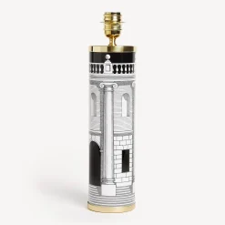 Lamps And Lampshades<Fornasetti Cylindrical Lamp Base Casa Con Colonne White/Black