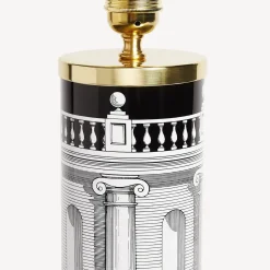 Lamps And Lampshades<Fornasetti Cylindrical Lamp Base Casa Con Colonne White/Black