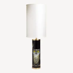 Lamps And Lampshades<Fornasetti Cylindrical Lamp Base Civette Multicolour