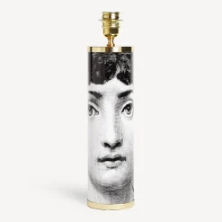 Lamps And Lampshades<Fornasetti Cylindrical Lamp Base Viso White/Black