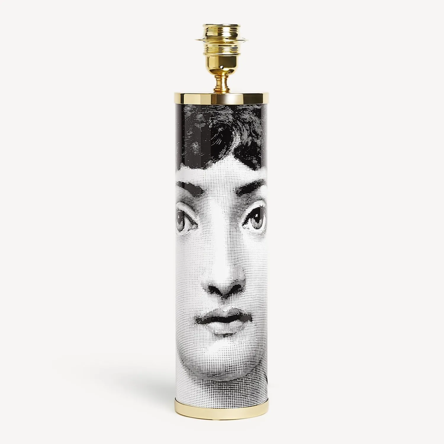 Lamps And Lampshades<Fornasetti Cylindrical Lamp Base Viso White/Black
