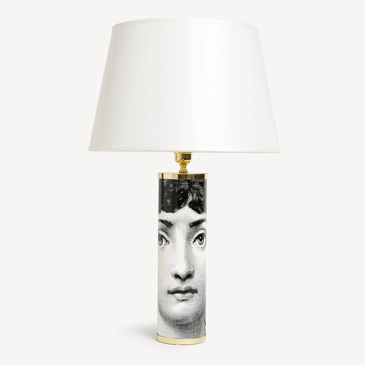 Lamps And Lampshades<Fornasetti Cylindrical Lamp Base Viso White/Black