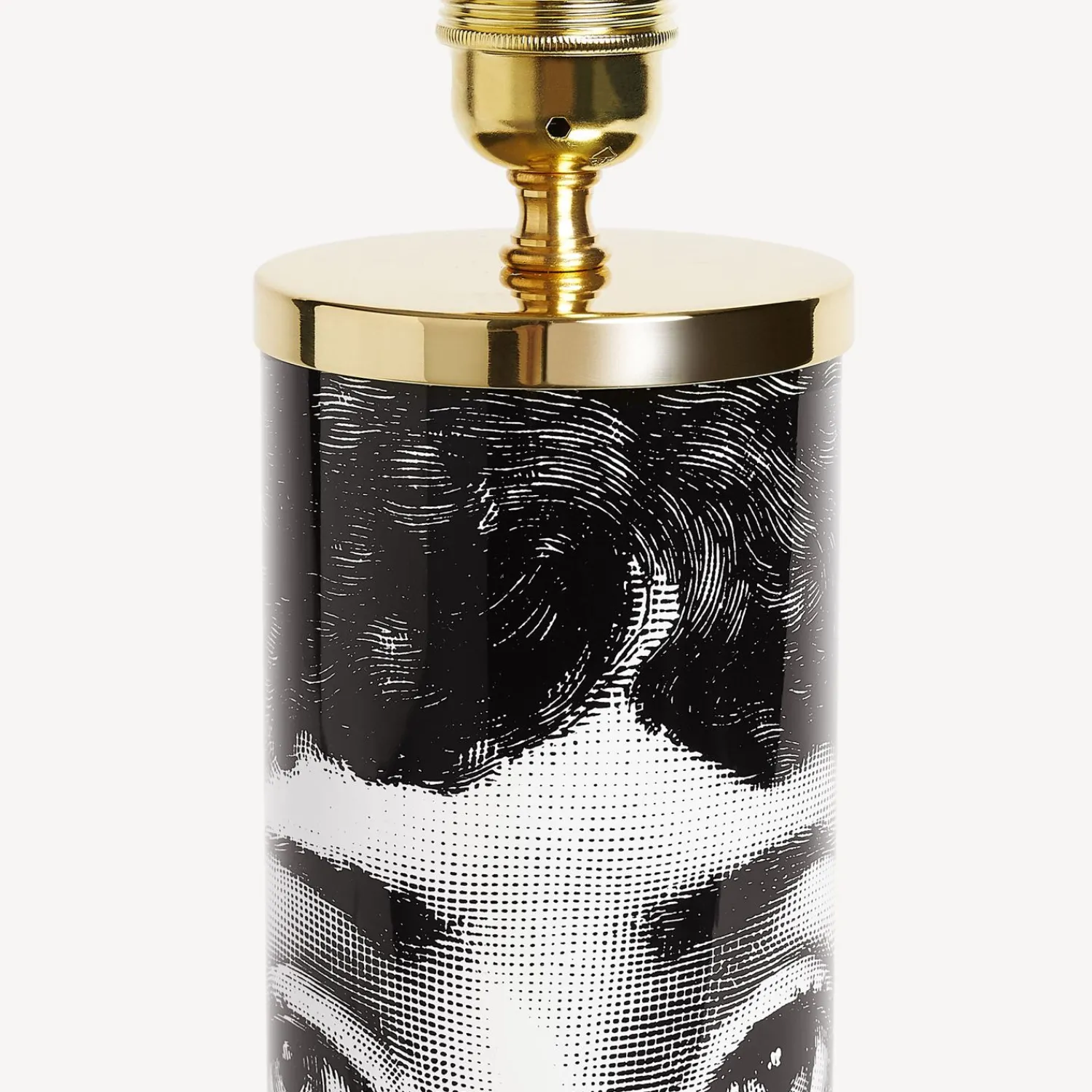 Lamps And Lampshades<Fornasetti Cylindrical Lamp Base Viso White/Black