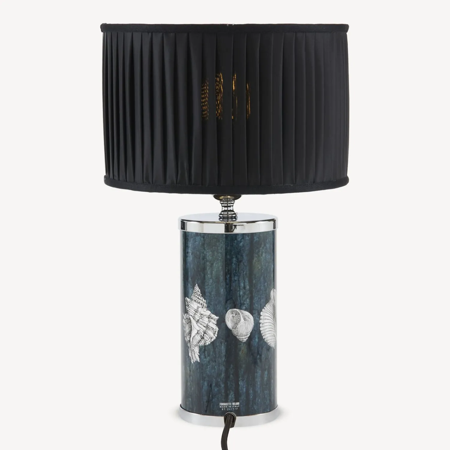 Lamps And Lampshades<Fornasetti Cylindrical Lampshade In Pleated Fabric Black
