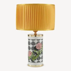 Lamps And Lampshades<Fornasetti Cylindrical Lampshade In Pleated Fabric Yellow