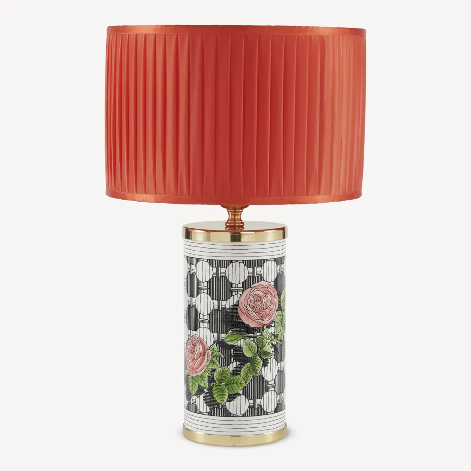 Lamps And Lampshades<Fornasetti Cylindrical Lampshade In Pleated Fabric Rosso