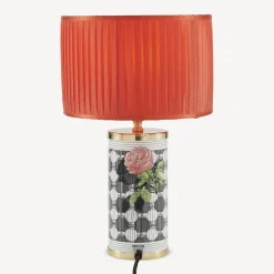 Lamps And Lampshades<Fornasetti Cylindrical Lampshade In Pleated Fabric Rosso