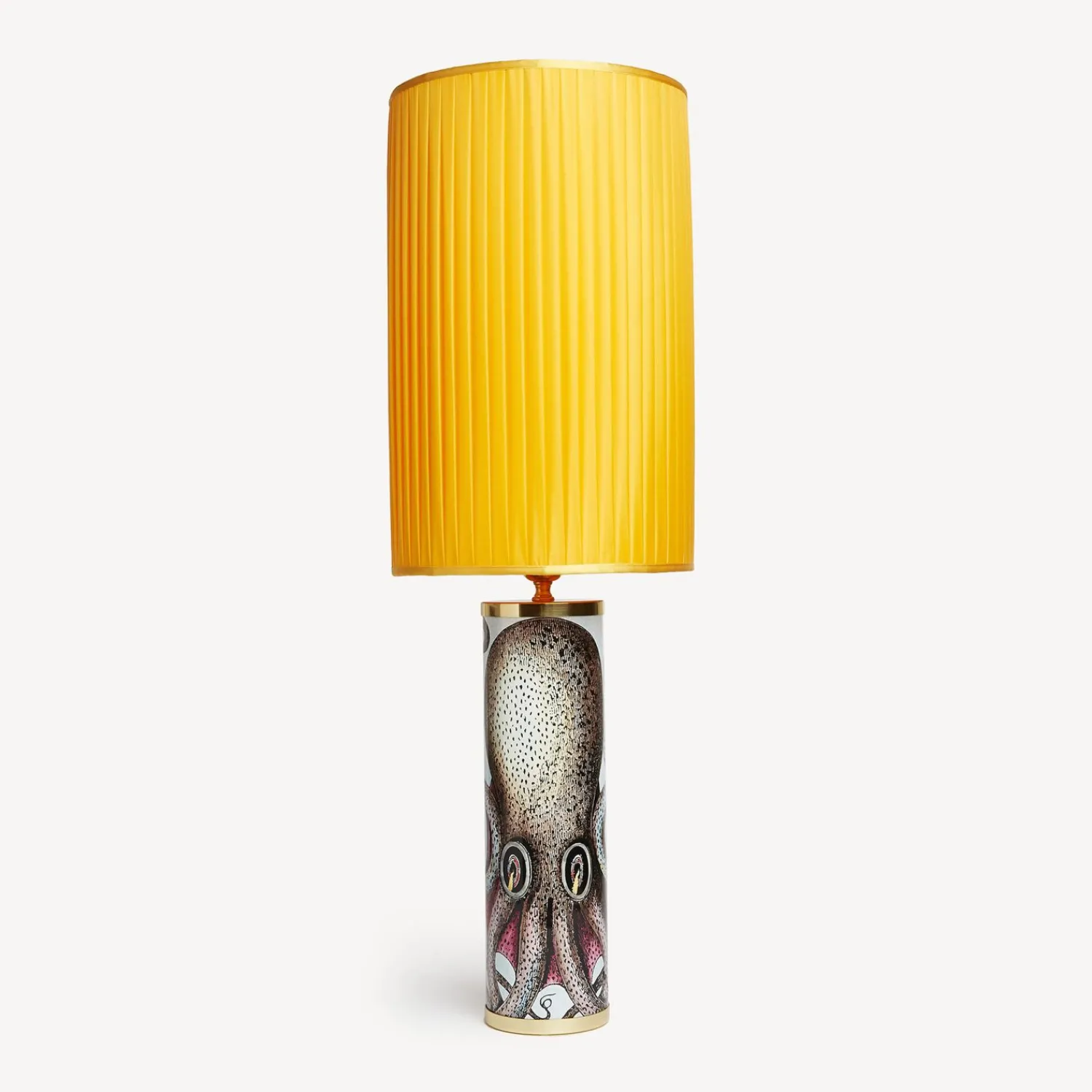Lamps And Lampshades<Fornasetti Cylindrical Pleated Lampshade Yellow