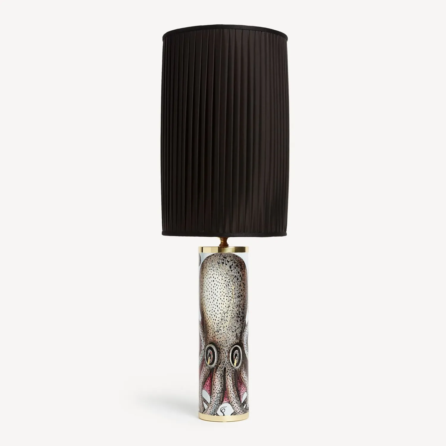 Lamps And Lampshades<Fornasetti Cylindrical Pleated Lampshade Black/Yellow