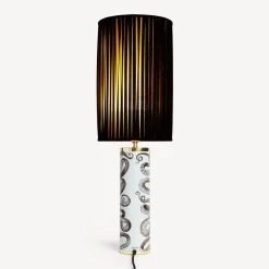 Lamps And Lampshades<Fornasetti Cylindrical Pleated Lampshade Black/Yellow