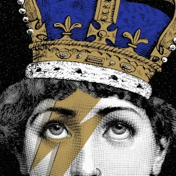 Decorative Panels<Fornasetti Decorative Panel Tema E Variazioni N.389 White/Black/Blue/Gold