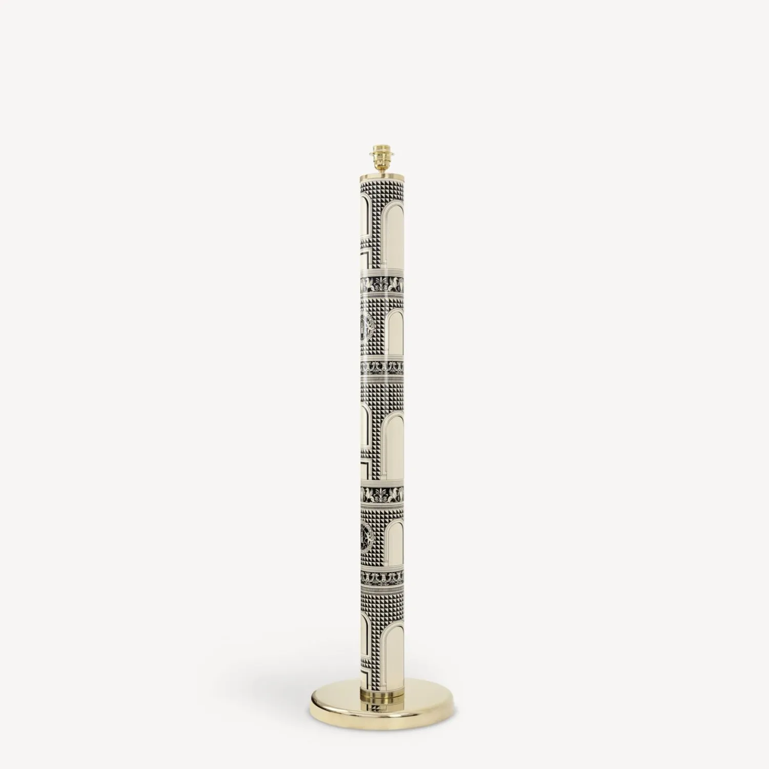 Lamps And Lampshades<Fornasetti Floor Lamp Facciata Quattrocentesca Black/Ivory
