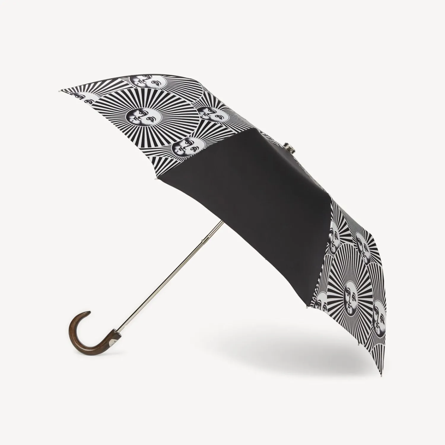 Umbrellas<Fornasetti Folding Umbrella Soli A Ventaglio White/Black