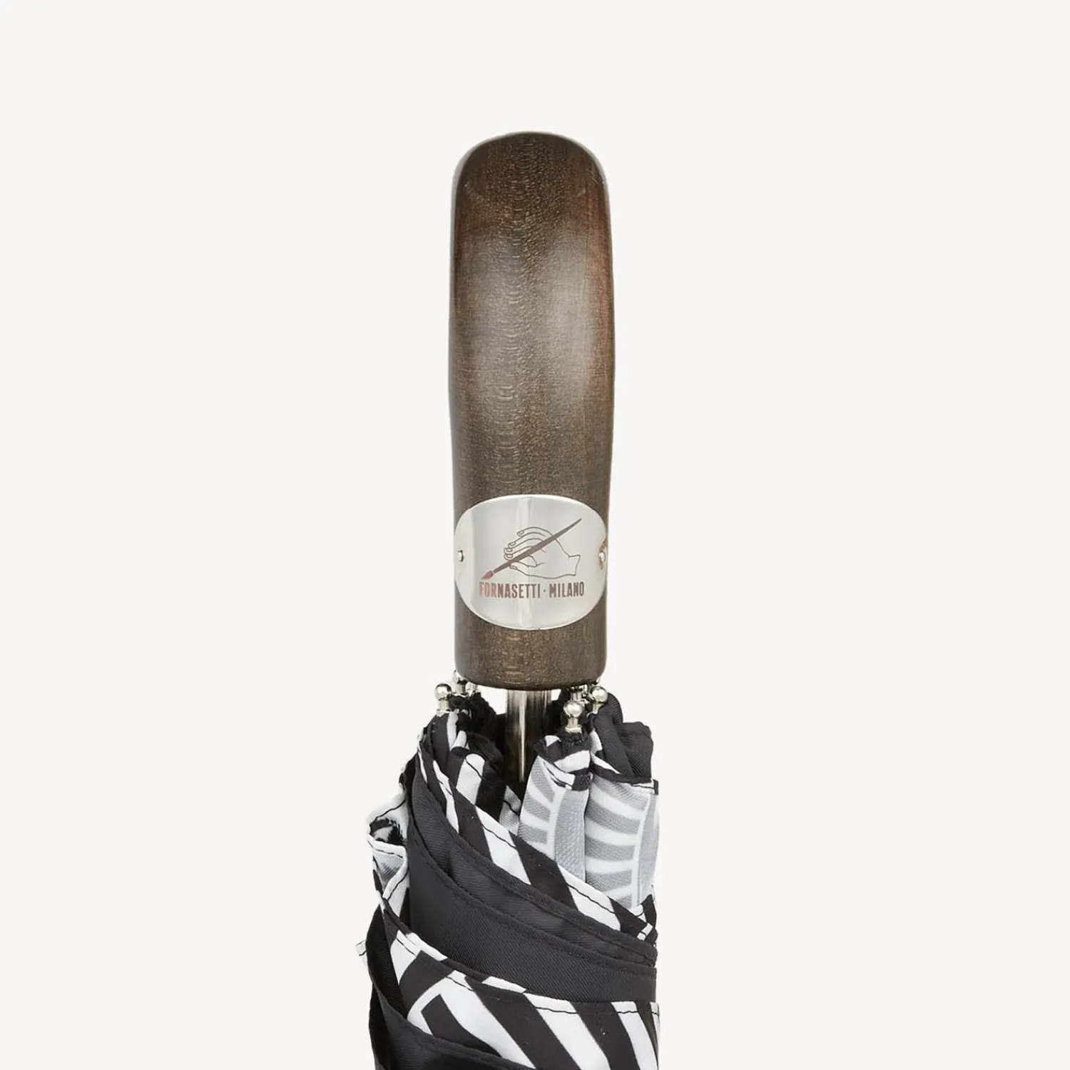 Umbrellas<Fornasetti Folding Umbrella Soli A Ventaglio White/Black