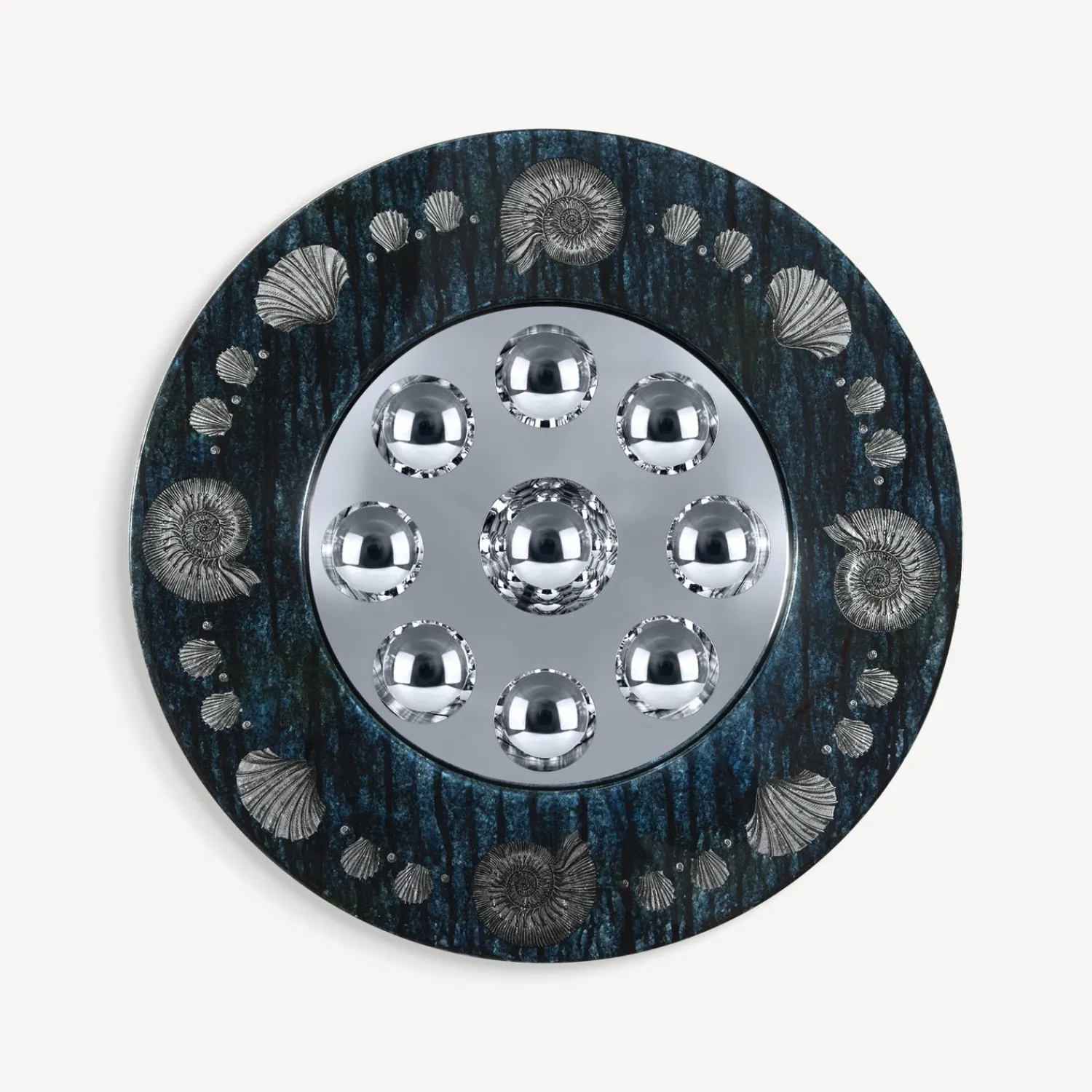 Design Mirrors<Fornasetti Frame With Bubbles Mirror Giro Di Conchiglie Silver/Blue