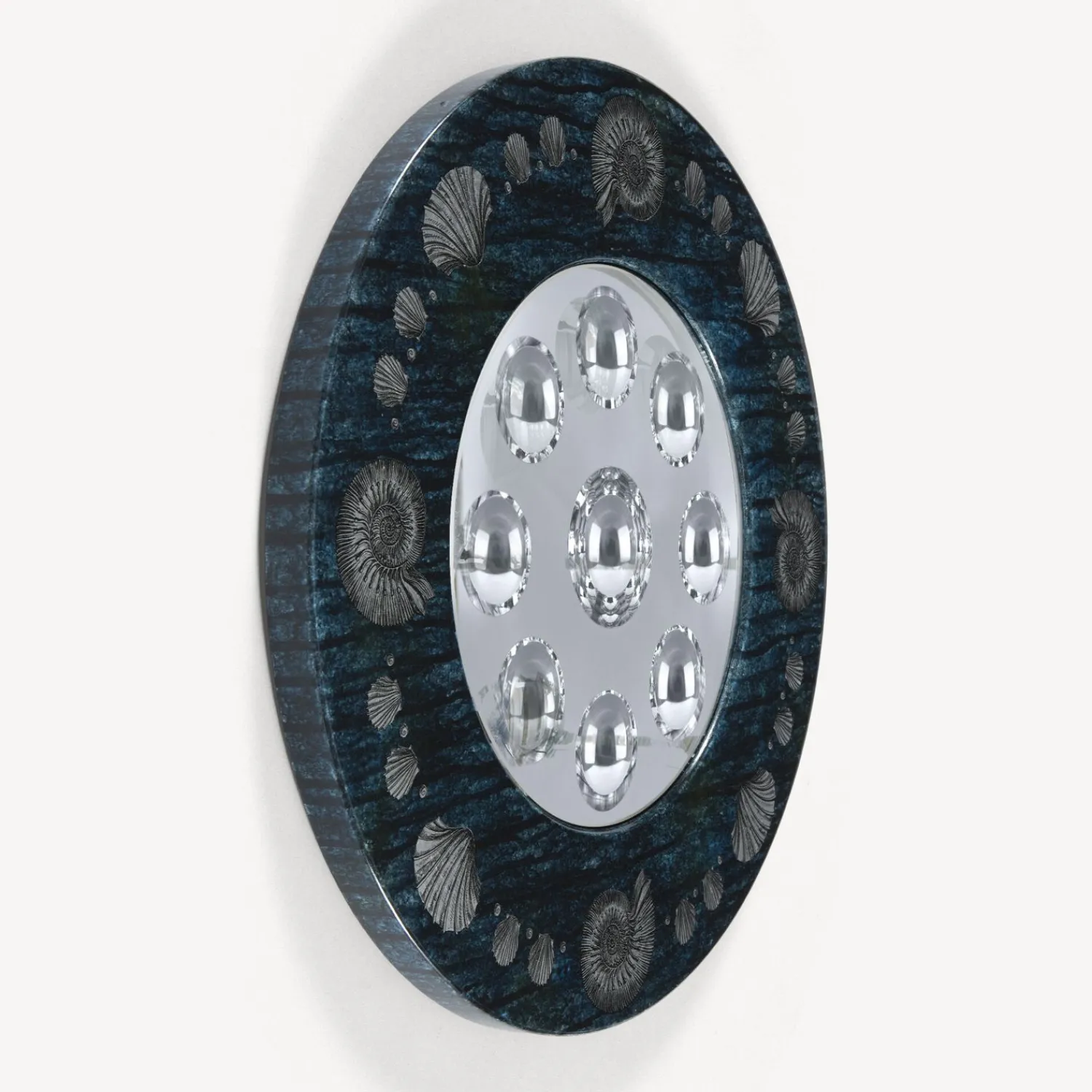 Design Mirrors<Fornasetti Frame With Bubbles Mirror Giro Di Conchiglie Silver/Blue