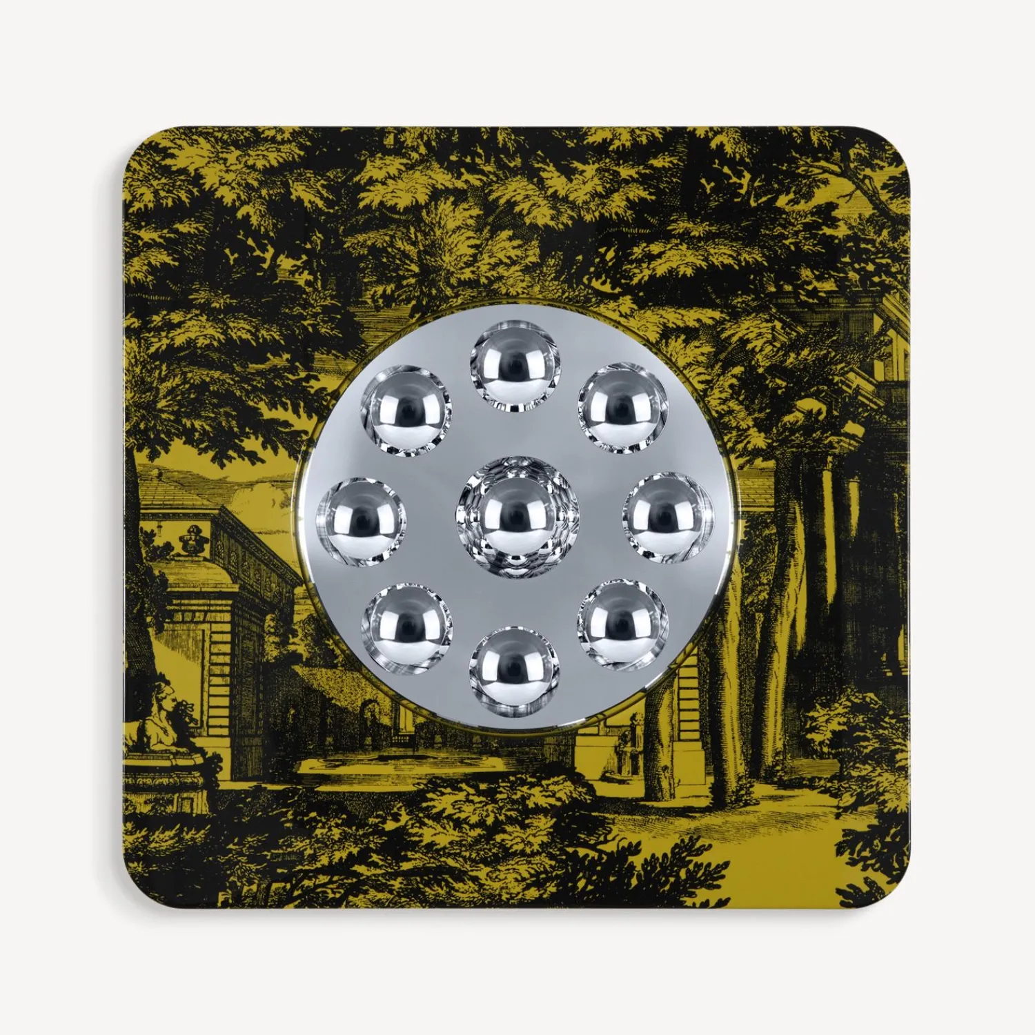 Design Mirrors<Fornasetti Frame With Bubbles Mirror Giardino Settecentesco Black/Yellow