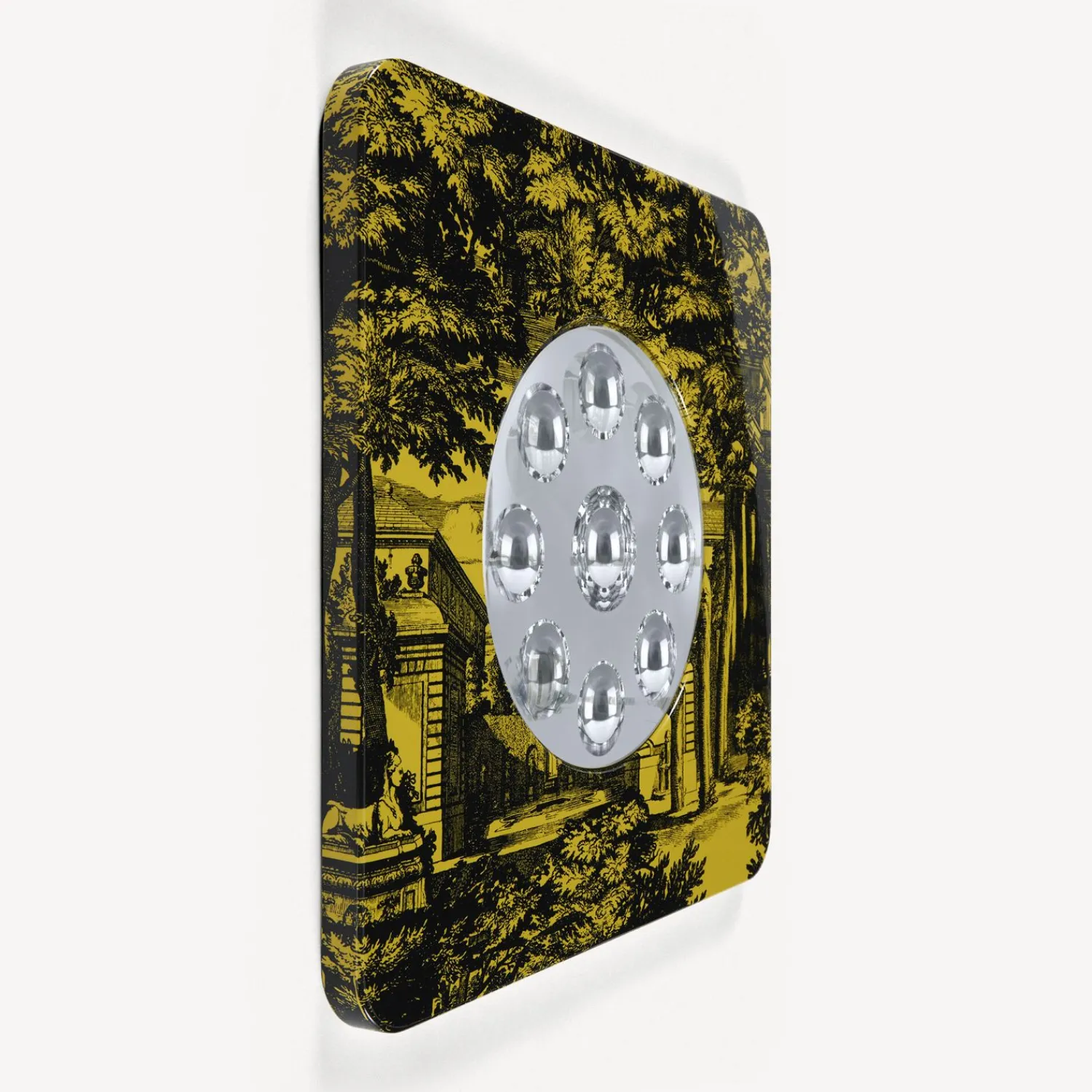 Design Mirrors<Fornasetti Frame With Bubbles Mirror Giardino Settecentesco Black/Yellow
