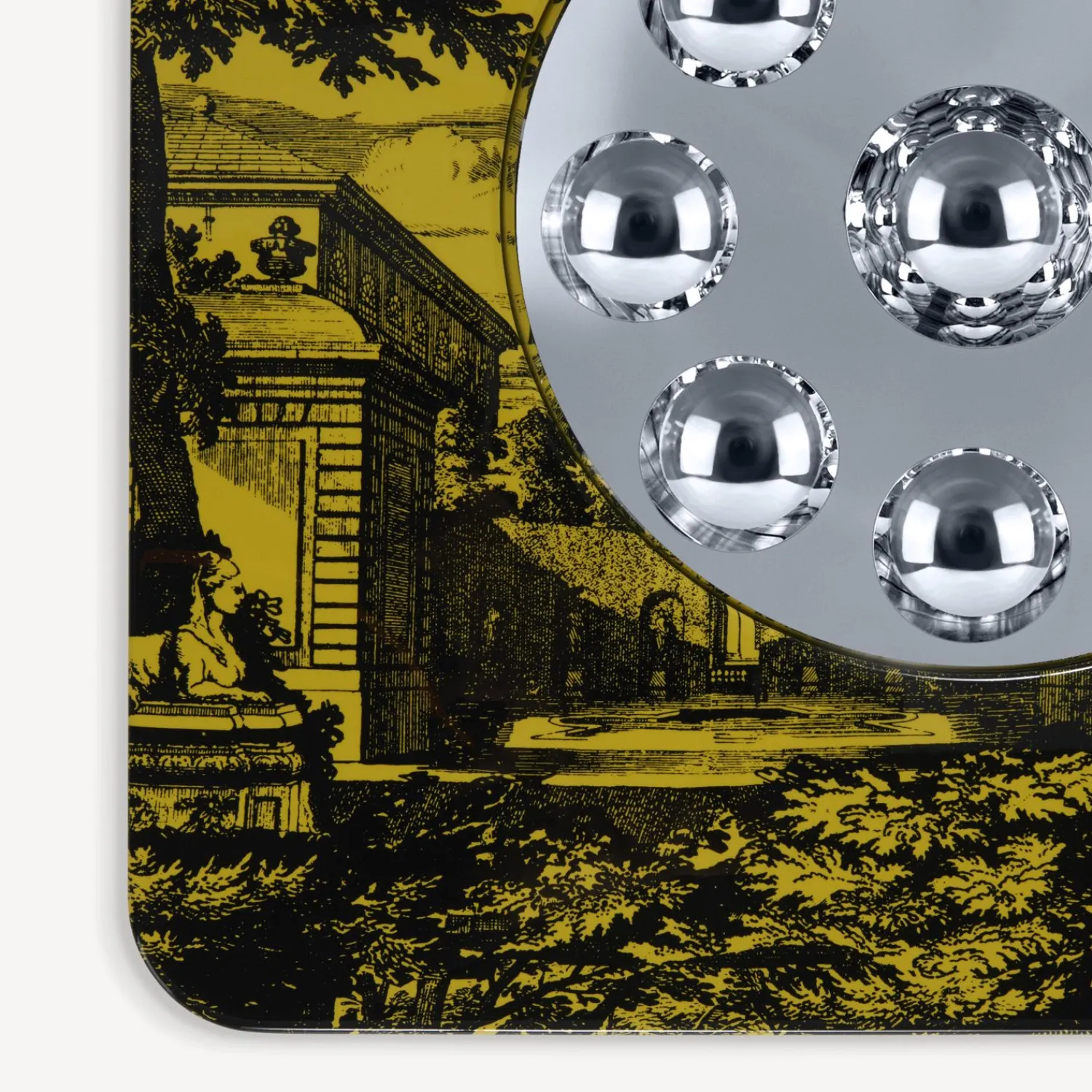 Design Mirrors<Fornasetti Frame With Bubbles Mirror Giardino Settecentesco Black/Yellow
