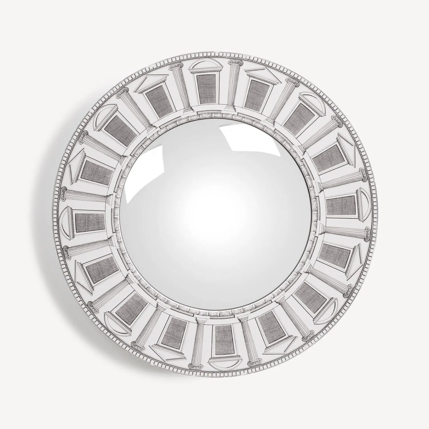 Design Mirrors<Fornasetti Frame With Convex Mirror Architettura White/Black