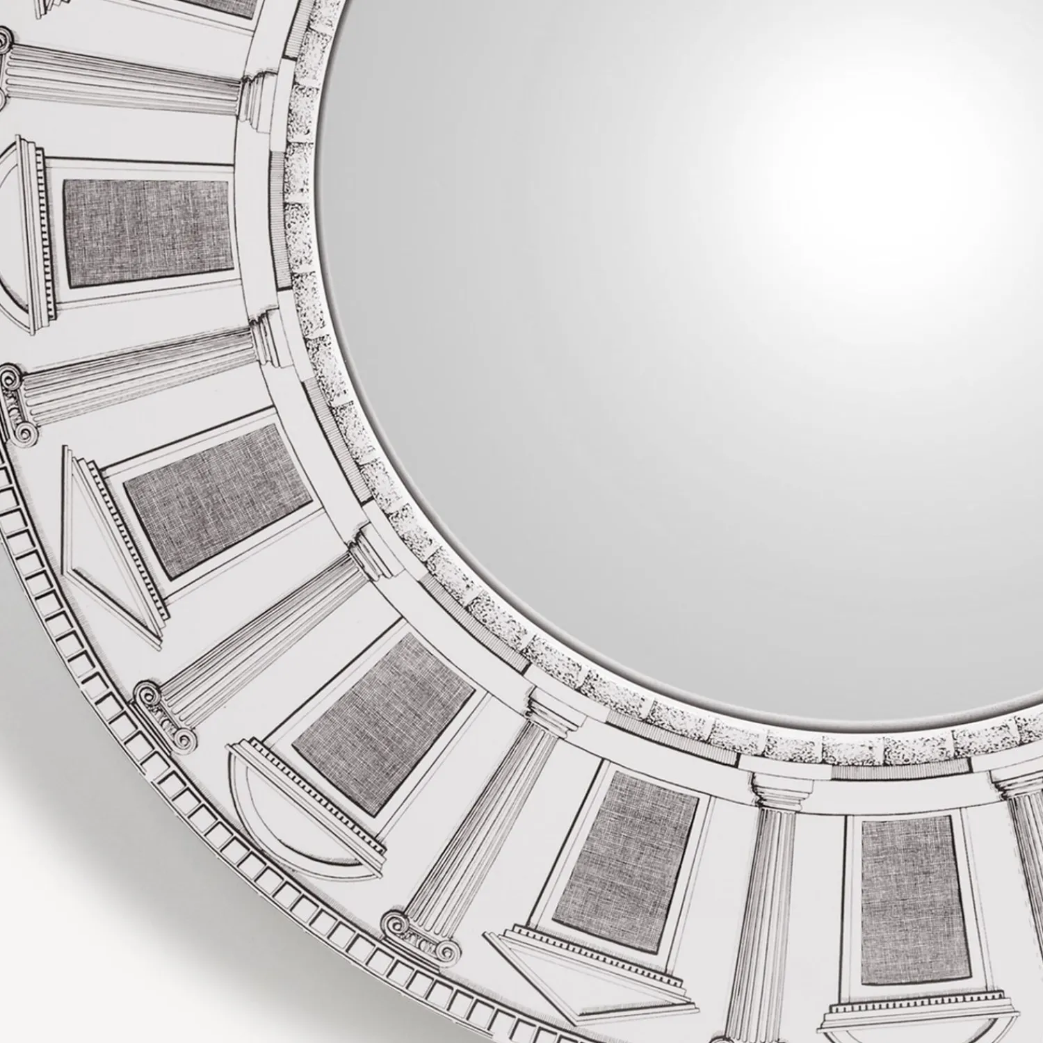 Design Mirrors<Fornasetti Frame With Convex Mirror Architettura White/Black