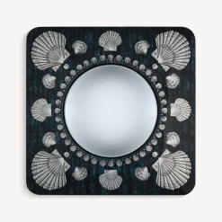 Design Mirrors<Fornasetti Frame With Convex Mirror Giro Di Conchiglie Silver/Blue