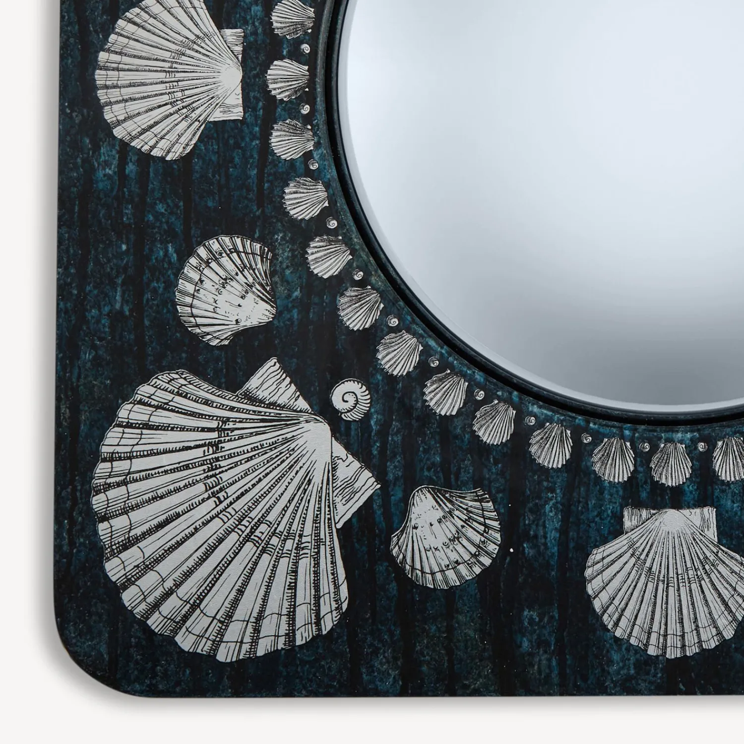 Design Mirrors<Fornasetti Frame With Convex Mirror Giro Di Conchiglie Silver/Blue