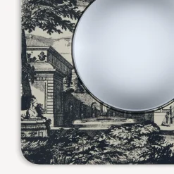 Design Mirrors<Fornasetti Frame With Convex Mirror Giardino Settecentesco Blue/Ivory