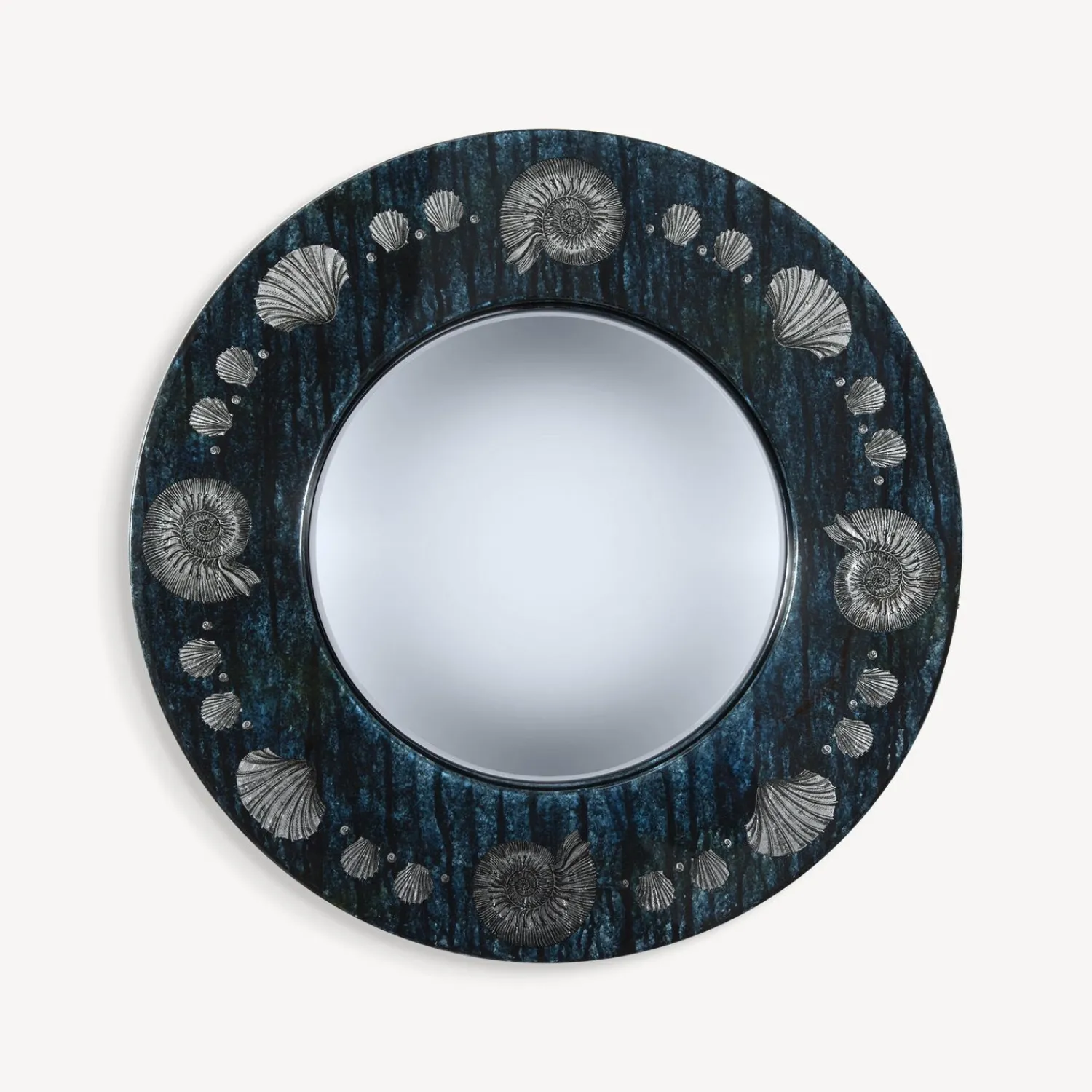 Design Mirrors<Fornasetti Frame With Convex Mirror Giro Di Conchiglie Silver/Blue